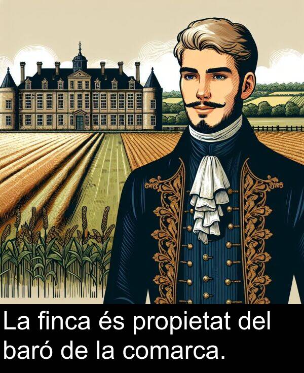finca: La finca és propietat del baró de la comarca.