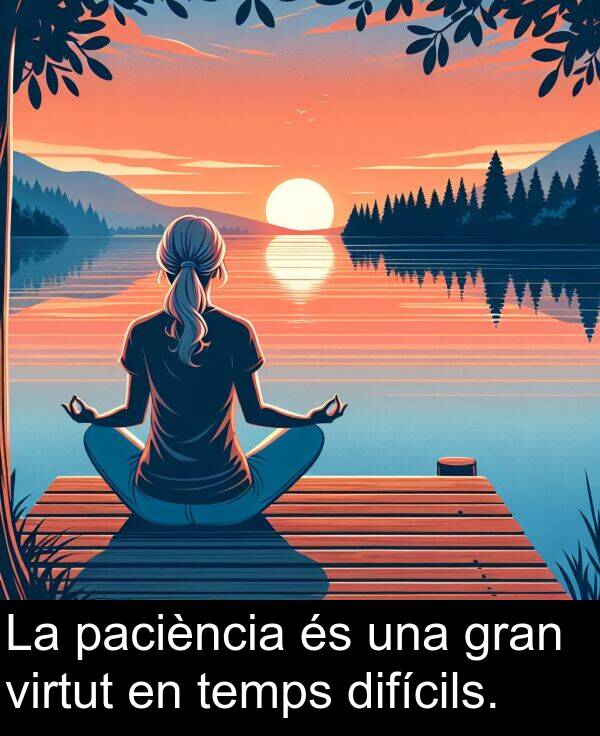 temps: La paciència és una gran virtut en temps difícils.