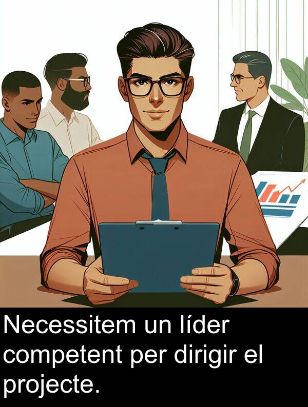 dirigir: Necessitem un líder competent per dirigir el projecte.