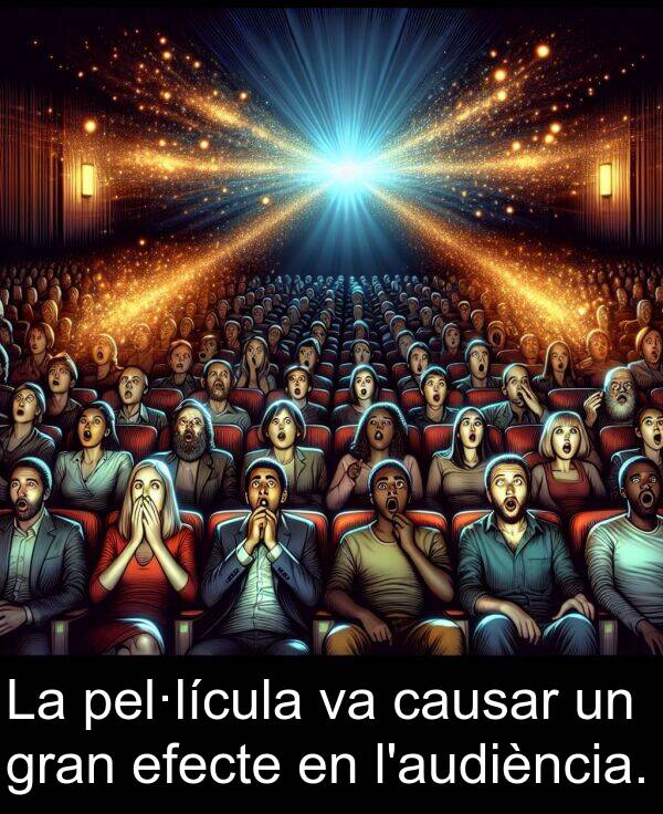 pel·lícula: La pel·lícula va causar un gran efecte en l'audiència.