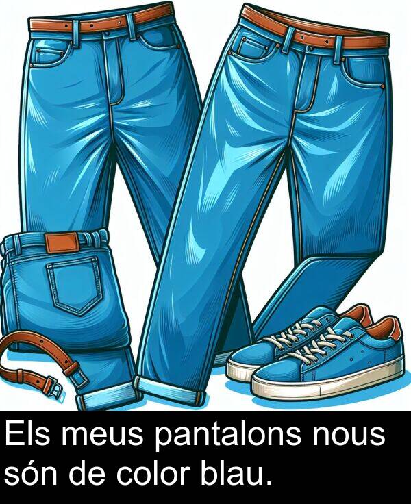 nous: Els meus pantalons nous són de color blau.