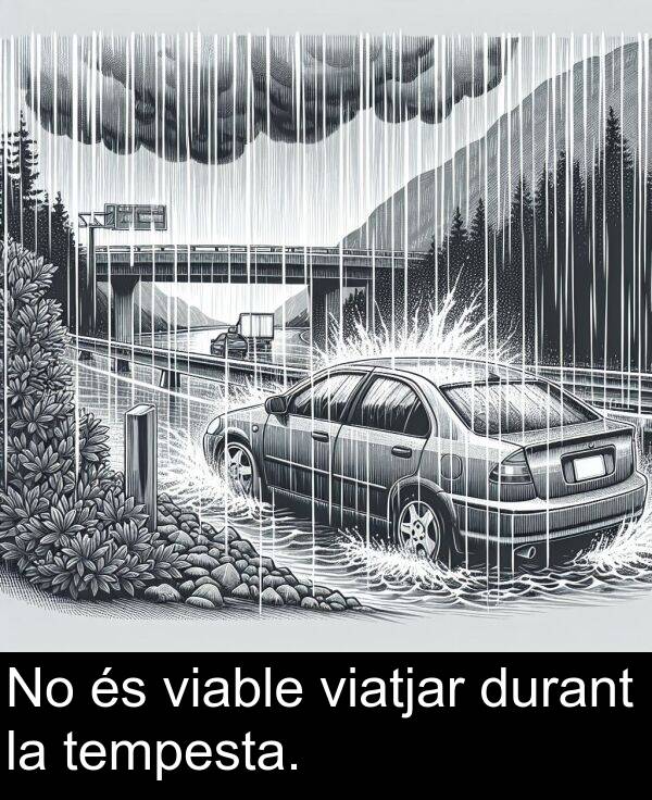 tempesta: No és viable viatjar durant la tempesta.