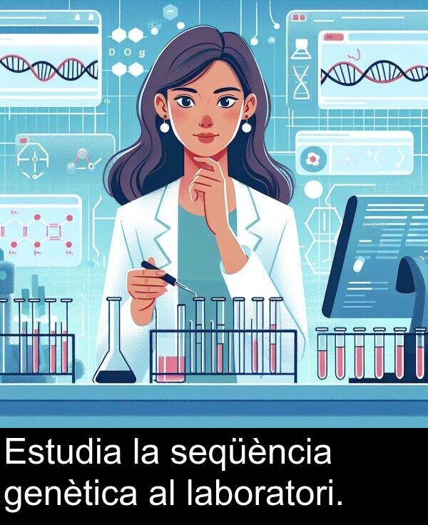 seqüència: Estudia la seqüència genètica al laboratori.