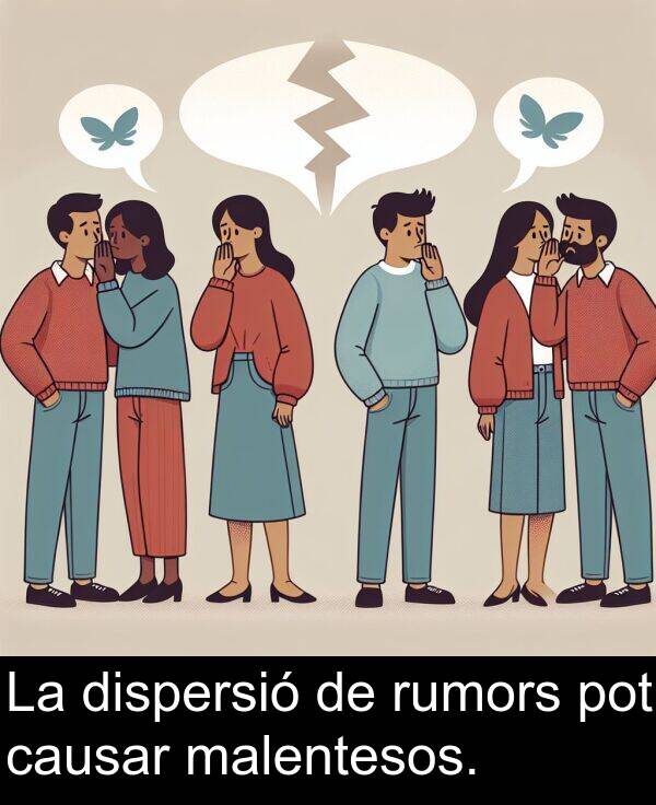 malentesos: La dispersió de rumors pot causar malentesos.