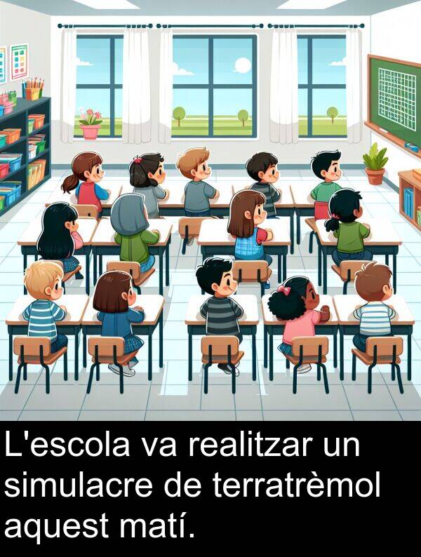 terratrèmol: L'escola va realitzar un simulacre de terratrèmol aquest matí.