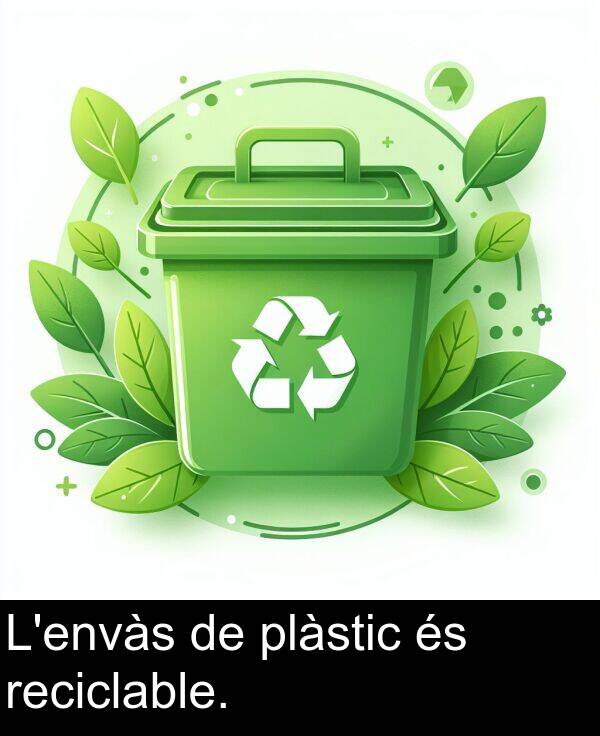 plàstic: L'envàs de plàstic és reciclable.