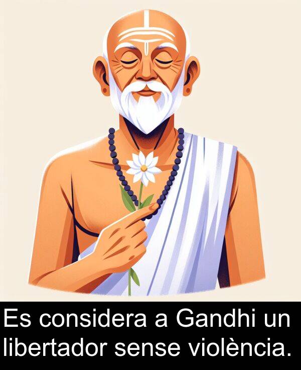 sense: Es considera a Gandhi un libertador sense violència.
