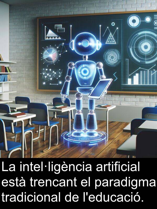 tradicional: La intel·ligència artificial està trencant el paradigma tradicional de l'educació.