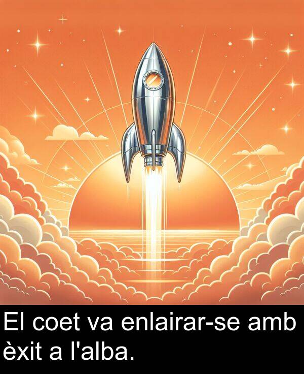 èxit: El coet va enlairar-se amb èxit a l'alba.