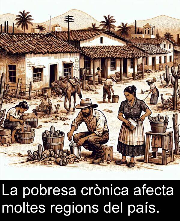 crònica: La pobresa crònica afecta moltes regions del país.