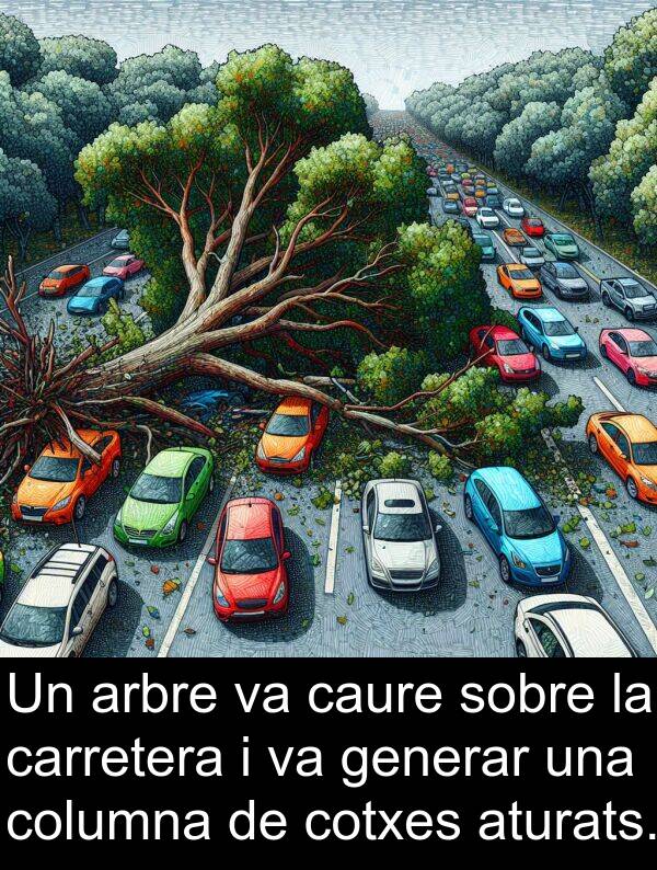 carretera: Un arbre va caure sobre la carretera i va generar una columna de cotxes aturats.