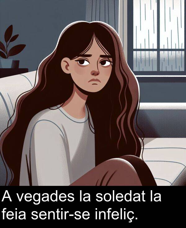 soledat: A vegades la soledat la feia sentir-se infeliç.