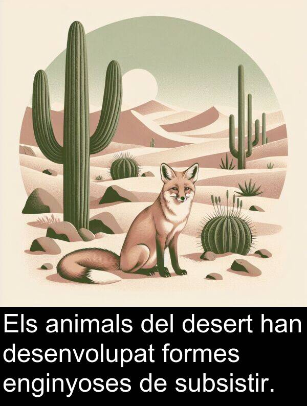 formes: Els animals del desert han desenvolupat formes enginyoses de subsistir.