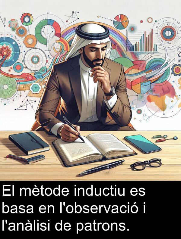 patrons: El mètode inductiu es basa en l'observació i l'anàlisi de patrons.