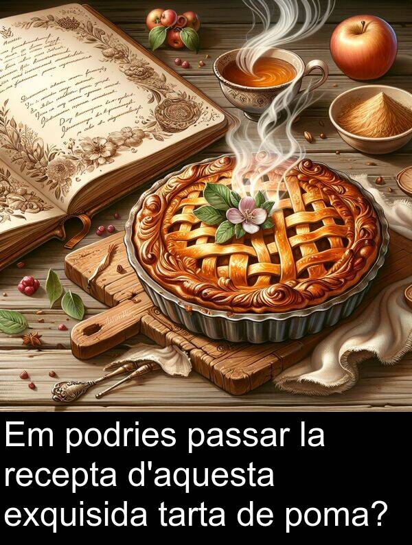 tarta: Em podries passar la recepta d'aquesta exquisida tarta de poma?