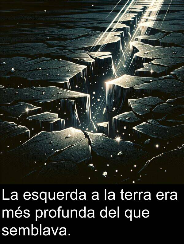 terra: La esquerda a la terra era més profunda del que semblava.