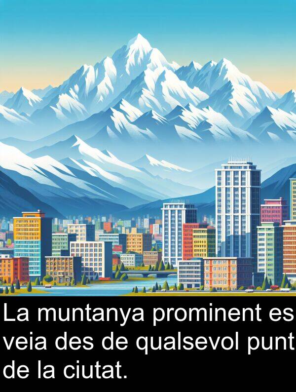 muntanya: La muntanya prominent es veia des de qualsevol punt de la ciutat.