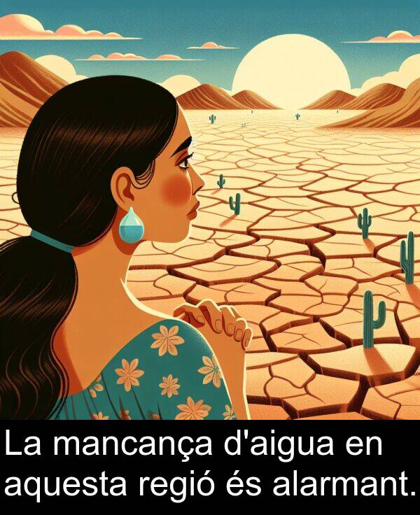 regió: La mancança d'aigua en aquesta regió és alarmant.