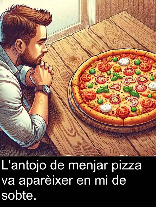 pizza: L'antojo de menjar pizza va aparèixer en mi de sobte.