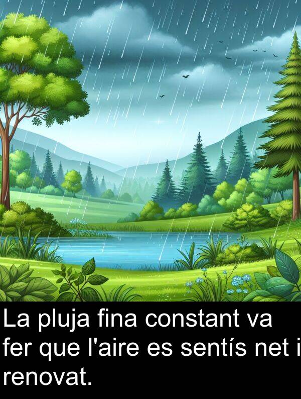 sentís: La pluja fina constant va fer que l'aire es sentís net i renovat.