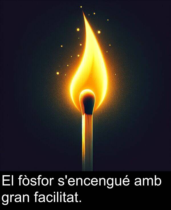 fòsfor: El fòsfor s'encengué amb gran facilitat.