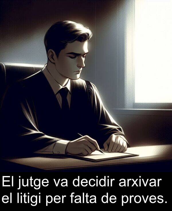 decidir: El jutge va decidir arxivar el litigi per falta de proves.