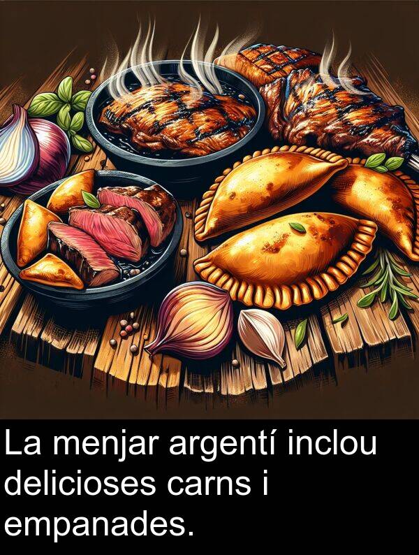 carns: La menjar argentí inclou delicioses carns i empanades.