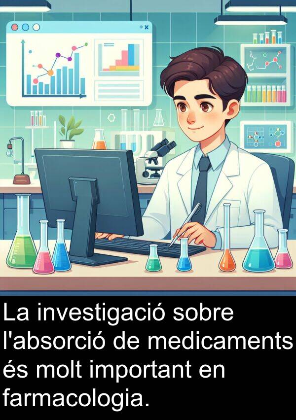 farmacologia: La investigació sobre l'absorció de medicaments és molt important en farmacologia.