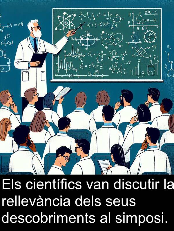 descobriments: Els científics van discutir la rellevància dels seus descobriments al simposi.