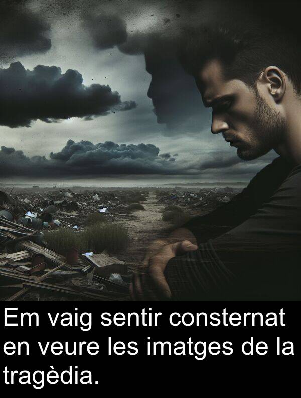 veure: Em vaig sentir consternat en veure les imatges de la tragèdia.