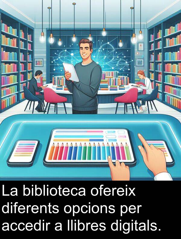 llibres: La biblioteca ofereix diferents opcions per accedir a llibres digitals.