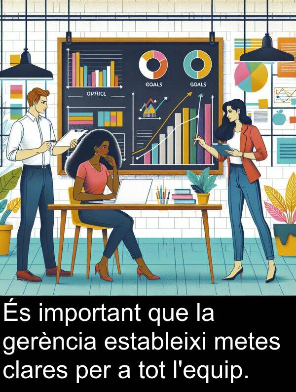 gerència: És important que la gerència estableixi metes clares per a tot l'equip.