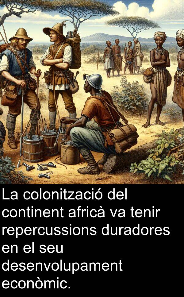 econòmic: La colonització del continent africà va tenir repercussions duradores en el seu desenvolupament econòmic.