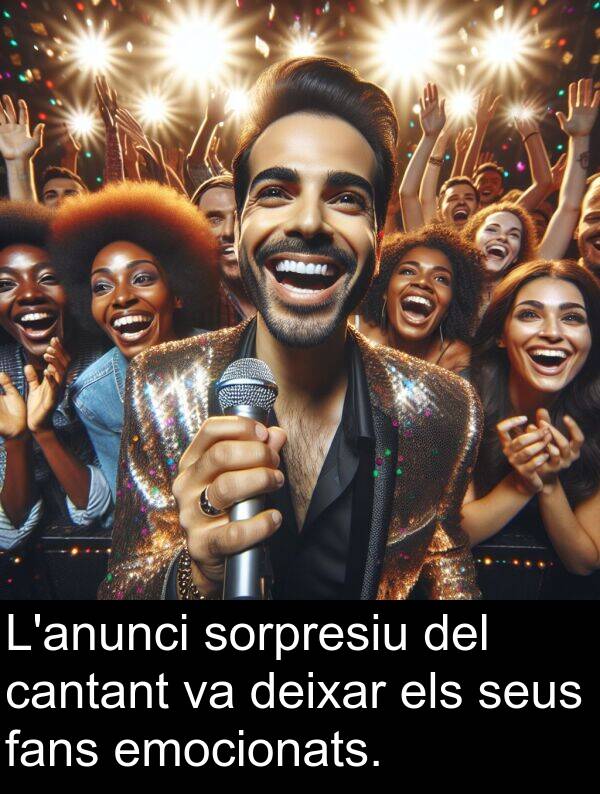 sorpresiu: L'anunci sorpresiu del cantant va deixar els seus fans emocionats.
