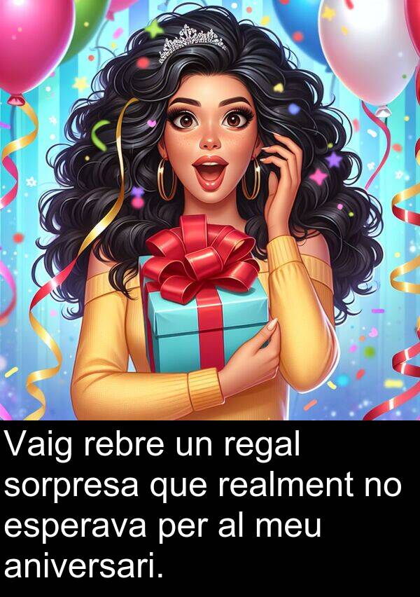 sorpresa: Vaig rebre un regal sorpresa que realment no esperava per al meu aniversari.
