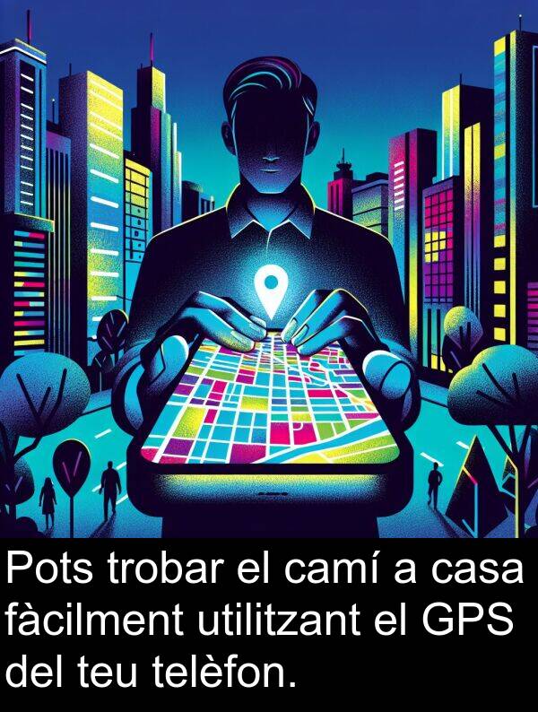 camí: Pots trobar el camí a casa fàcilment utilitzant el GPS del teu telèfon.