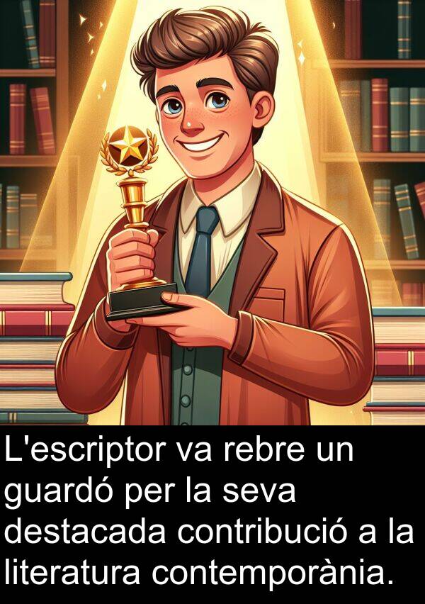 destacada: L'escriptor va rebre un guardó per la seva destacada contribució a la literatura contemporània.