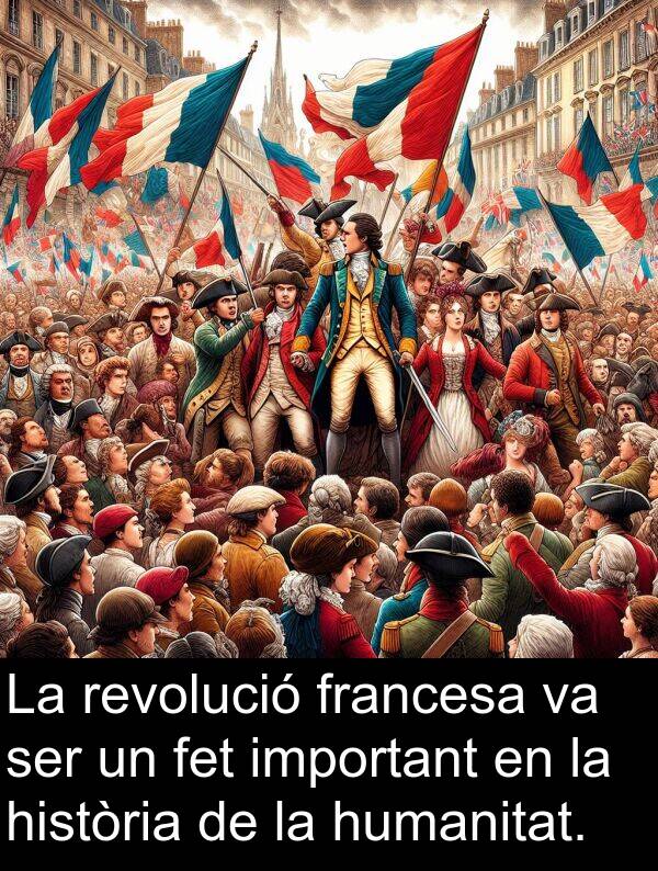 humanitat: La revolució francesa va ser un fet important en la història de la humanitat.