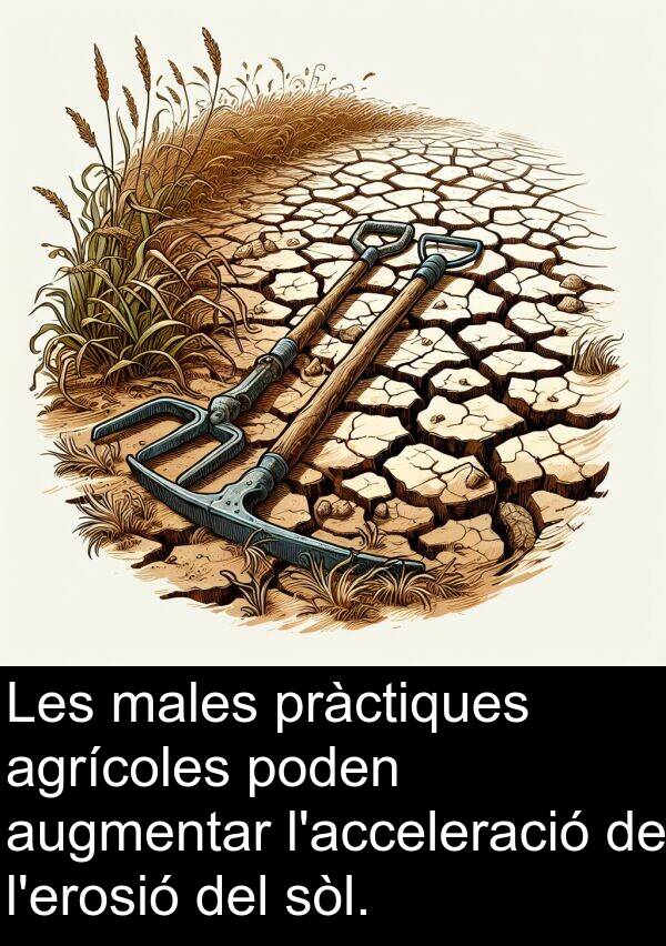 poden: Les males pràctiques agrícoles poden augmentar l'acceleració de l'erosió del sòl.