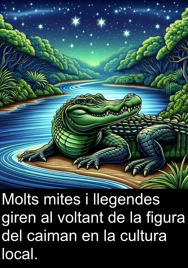 llegendes: Molts mites i llegendes giren al voltant de la figura del caiman en la cultura local.