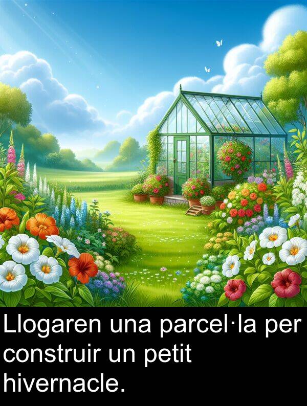hivernacle: Llogaren una parcel·la per construir un petit hivernacle.