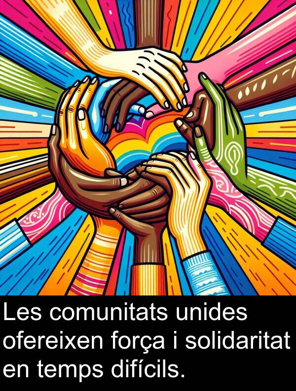 força: Les comunitats unides ofereixen força i solidaritat en temps difícils.