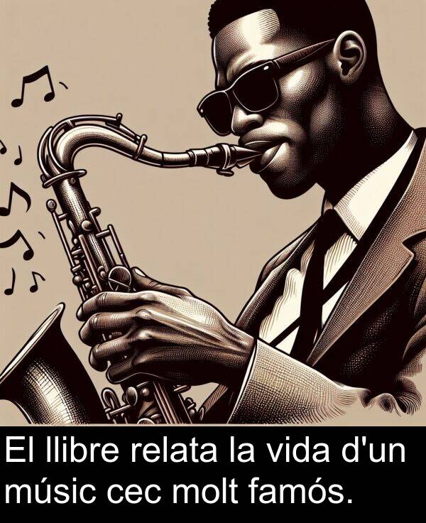 llibre: El llibre relata la vida d'un músic cec molt famós.