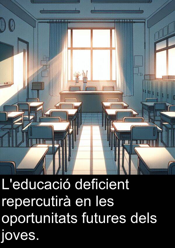 deficient: L'educació deficient repercutirà en les oportunitats futures dels joves.