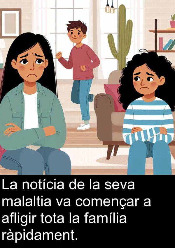 malaltia: La notícia de la seva malaltia va començar a afligir tota la família ràpidament.