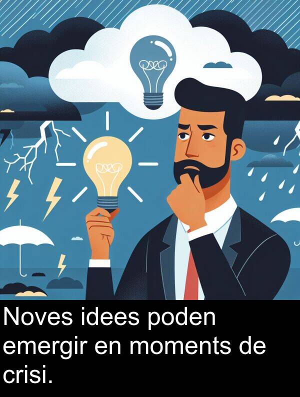 poden: Noves idees poden emergir en moments de crisi.