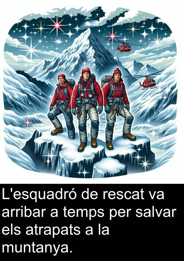 muntanya: L'esquadró de rescat va arribar a temps per salvar els atrapats a la muntanya.