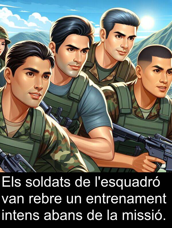 soldats: Els soldats de l'esquadró van rebre un entrenament intens abans de la missió.