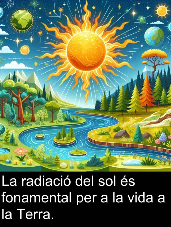 radiació: La radiació del sol és fonamental per a la vida a la Terra.