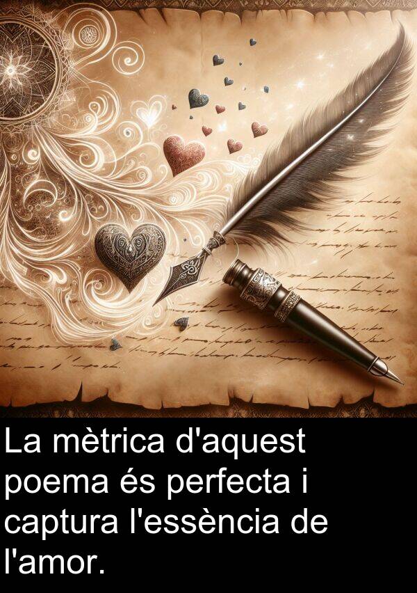 poema: La mètrica d'aquest poema és perfecta i captura l'essència de l'amor.